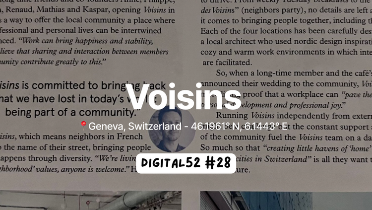 Digital 52 2️⃣8️⃣  - On financial sustainability, learning to do less, preserving buildings, activating neighborhoods: the story of Voisins.