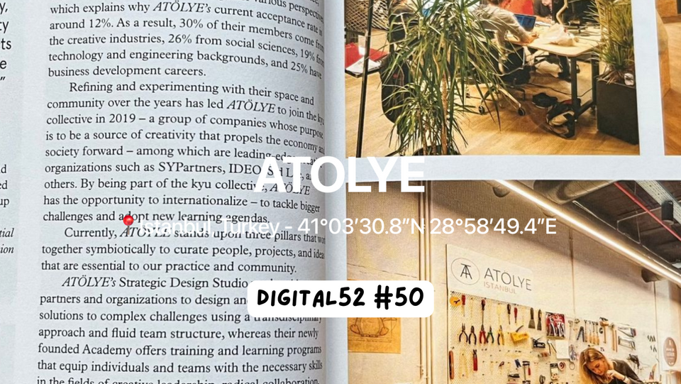Digital 52 5️⃣0️⃣ - Building a design consultancy around community and positive impact, and using coworking as a means to reach their purpose: The story of ATOLYE.